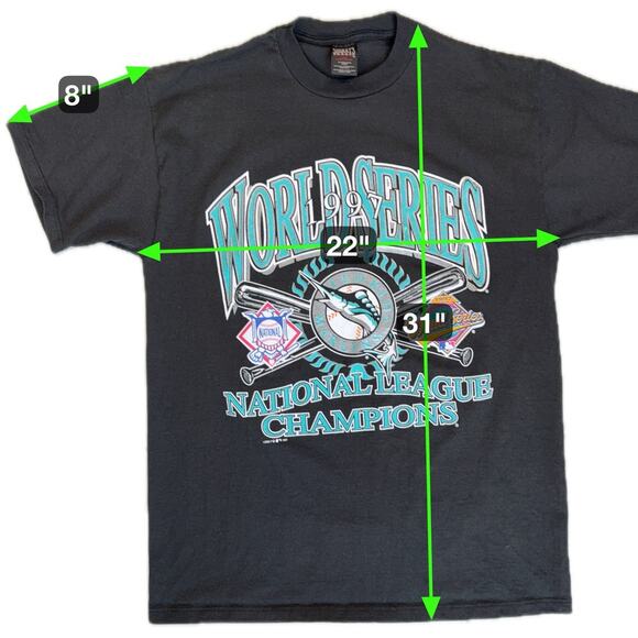 Vintage 1997 Florida Marlins World Series Champions T-Shirt Men L Black Tee MINT - Picture 3 of 10